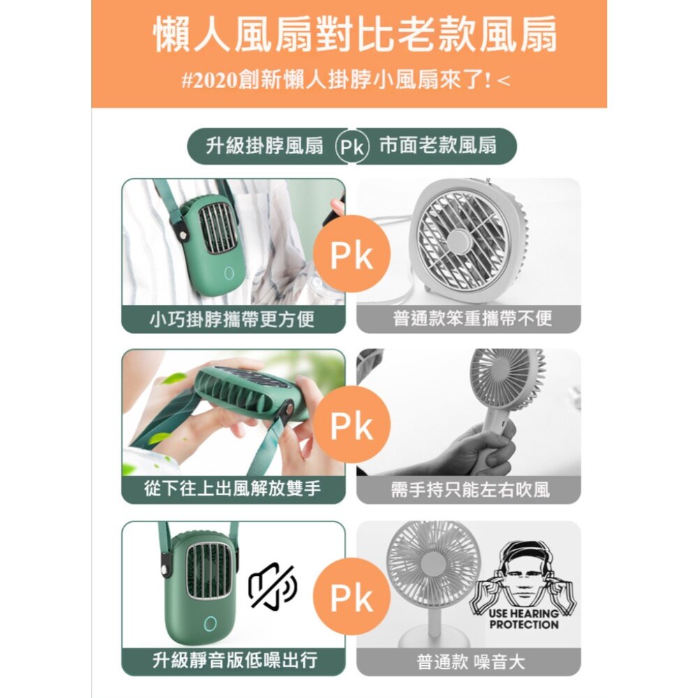 復古掛脖小風扇 手持小風扇 便攜式 隨身迷你 USB充電 續航力長 送禮-圖片-7