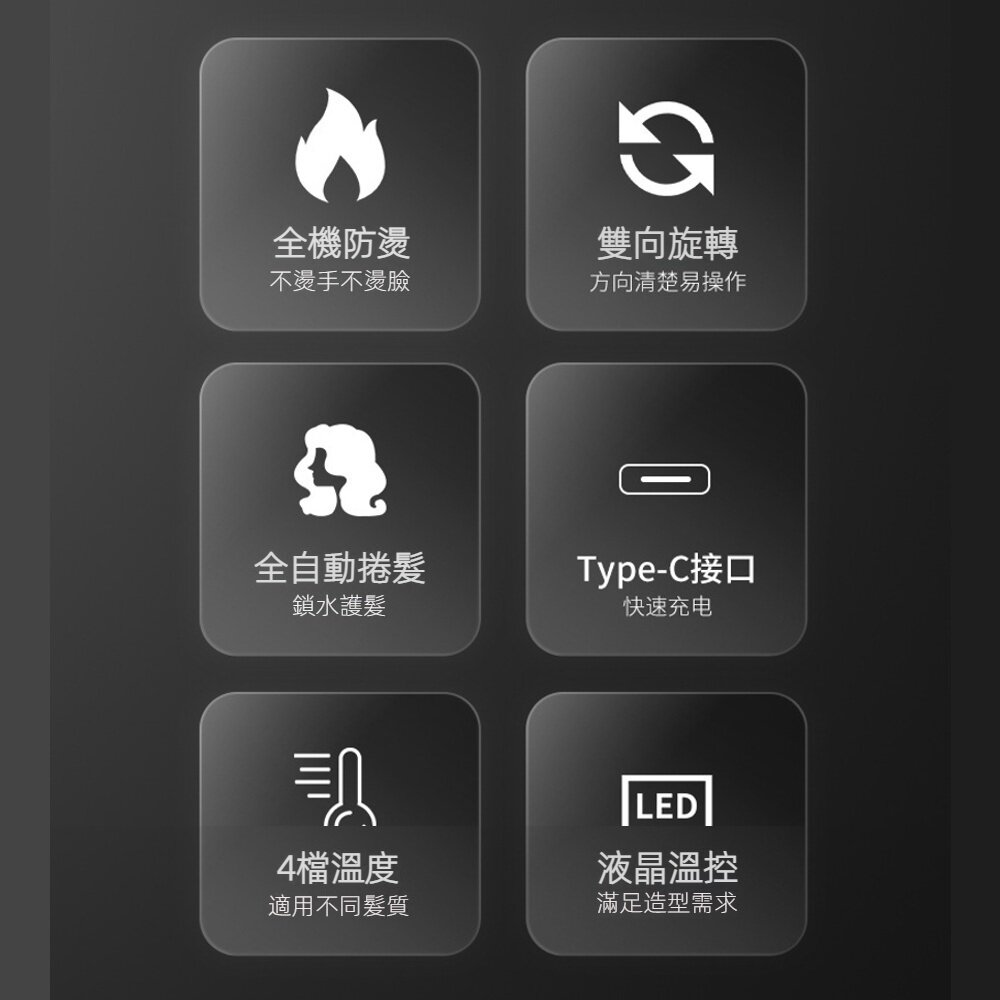 無線電動旋轉捲髮器 捲髮棒 無線USB充電 液晶智能 電動美髮器 送禮-圖片-6