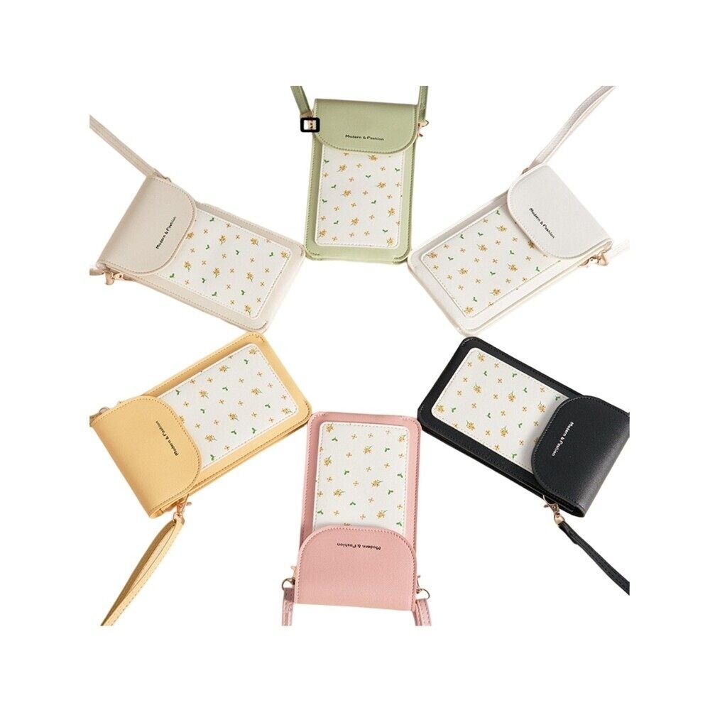 時尚印花觸控手機包 輕薄手機斜背包 頸掛 側背包 單肩女包 手機掛帶 手機套 送禮-圖片-2