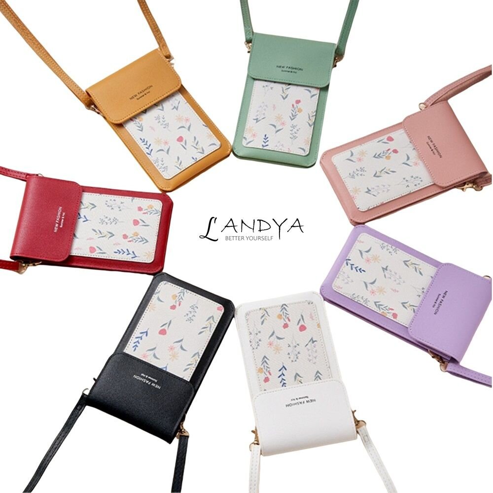 時尚印花觸控手機包 輕薄手機斜背包 頸掛 側背包 單肩女包 手機掛帶 手機套 送禮-圖片-11