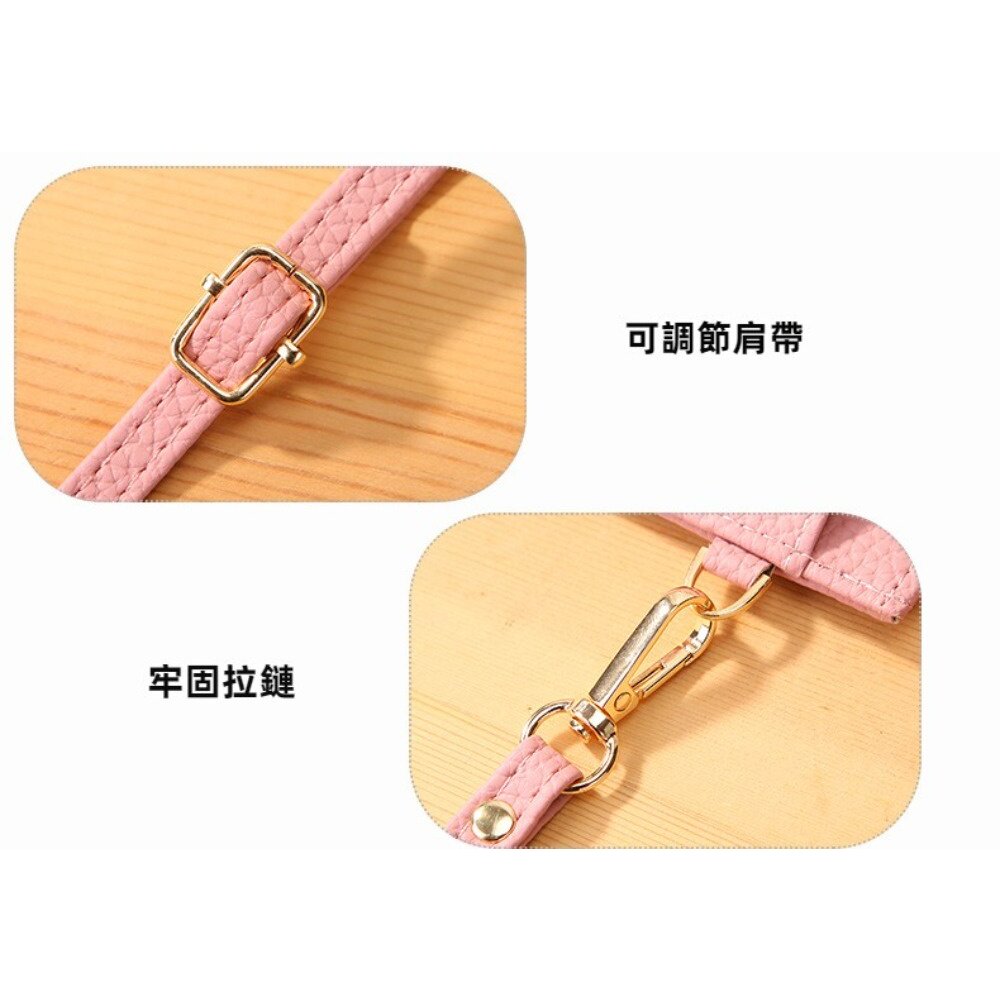 荔枝紋輕薄手機包 韓版迷你手機錢包 掛袋背帶 頸掛斜跨包 側背包 單肩女包 旅行錢包 送禮-圖片-10