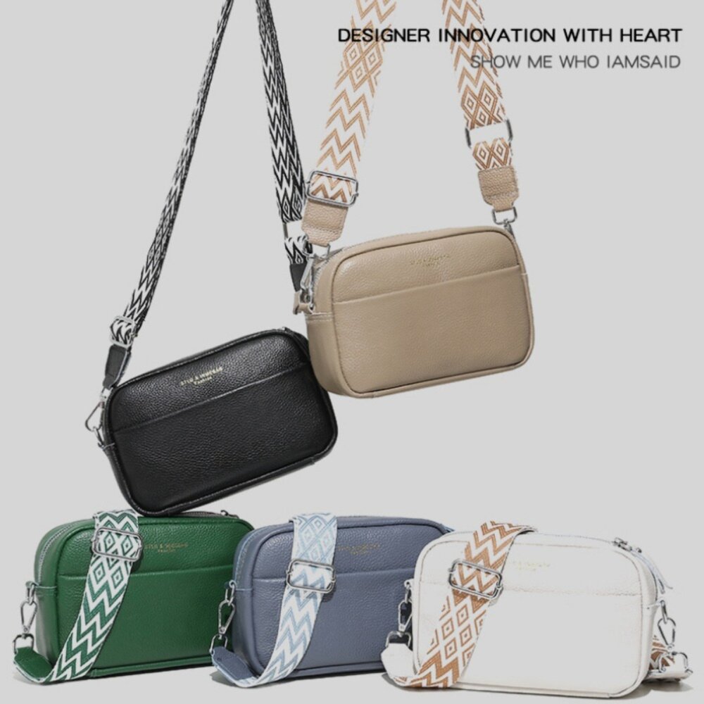 真皮百搭寬肩斜背包 頭層牛皮側背包 女生包包 單肩包 軟皮斜跨包 交換禮物 送禮 送禮-圖片-2