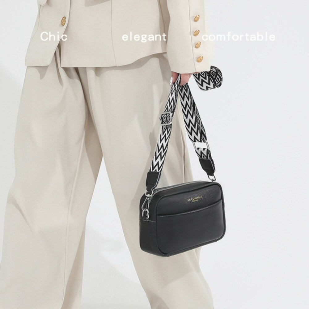 真皮百搭寬肩斜背包 頭層牛皮側背包 女生包包 單肩包 軟皮斜跨包 交換禮物 送禮 送禮-圖片-7