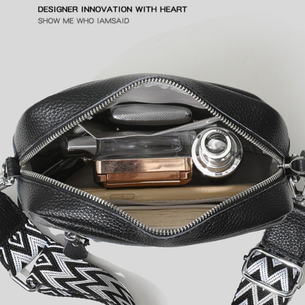 真皮百搭寬肩斜背包 頭層牛皮側背包 女生包包 單肩包 軟皮斜跨包 交換禮物 送禮 送禮-圖片-9