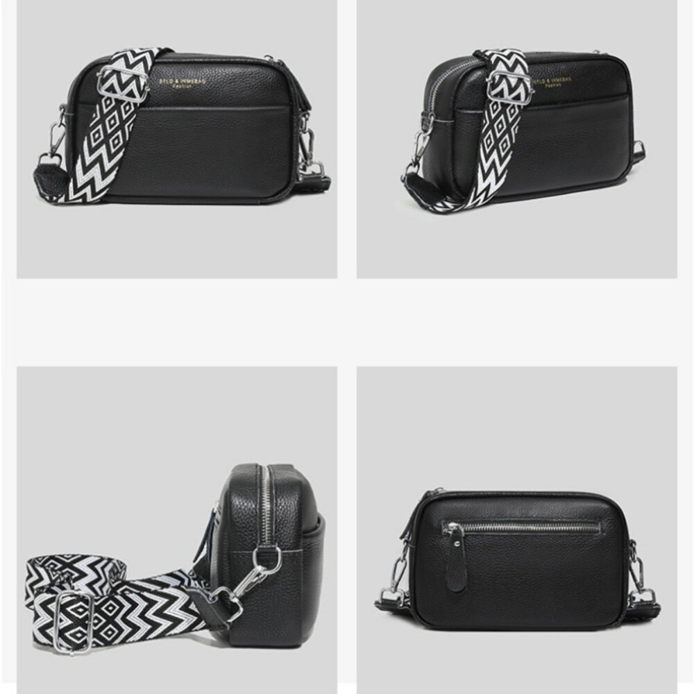 真皮百搭寬肩斜背包 頭層牛皮側背包 女生包包 單肩包 軟皮斜跨包 交換禮物 送禮 送禮-圖片-10