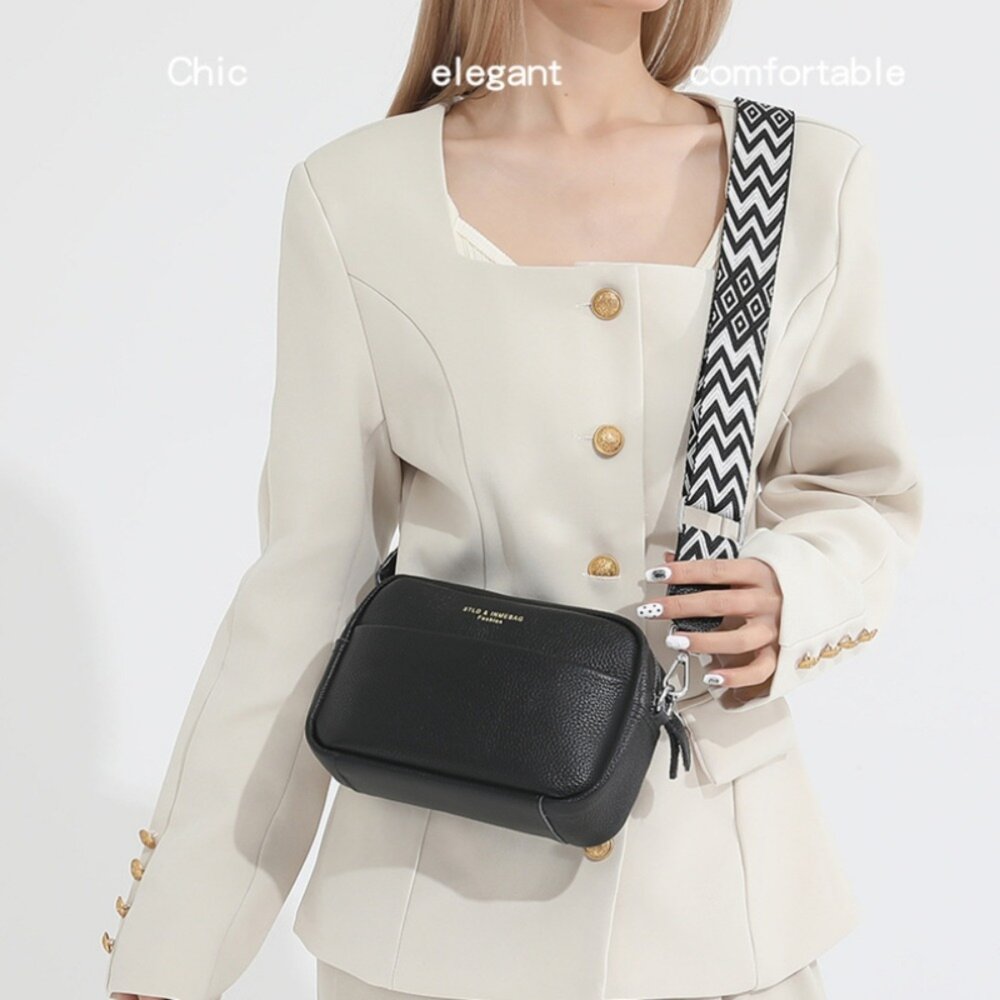 230617-00001-真皮百搭寬肩斜背包 頭層牛皮側背包 女生包包 單肩包 軟皮斜跨包 交換禮物 送禮 送禮