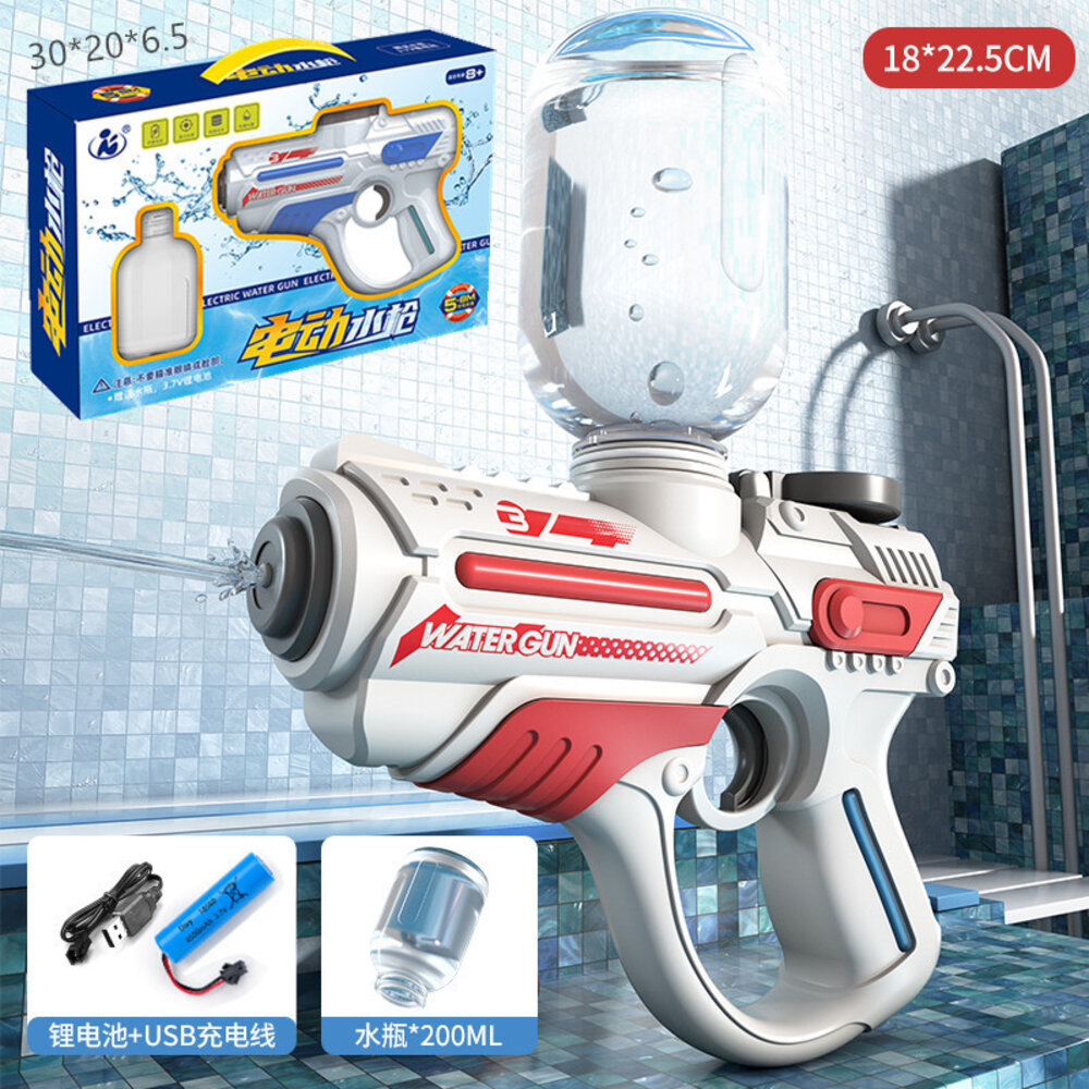 大容量電動連發水槍 全自動連發 外接擴充水瓶 兒童沙灘戲水玩具 送禮 童玩節2023 送禮-圖片-9