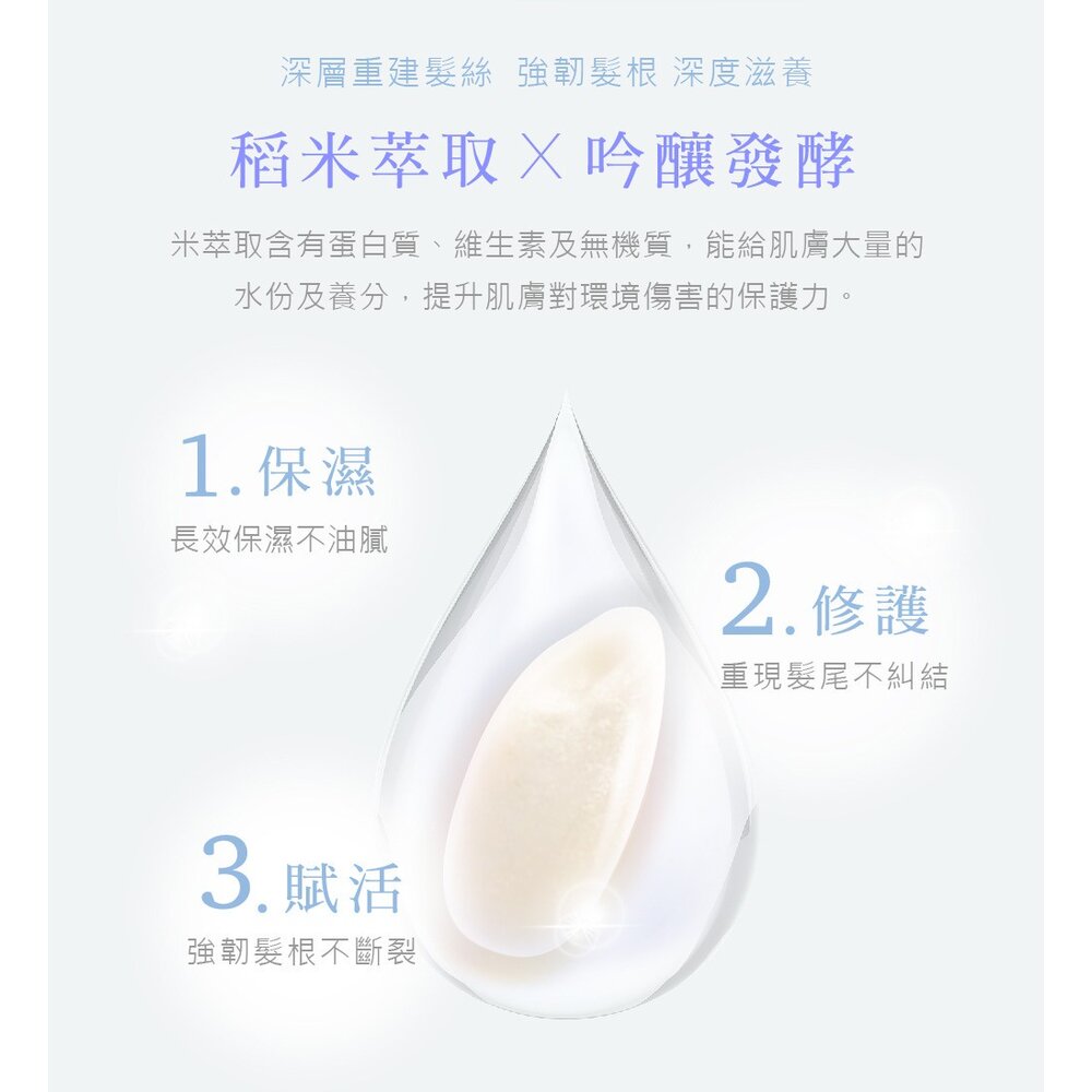 SINTER顏璽》晶米吟釀洗髮潤髮乳 保濕不流淚洗髮露 乾使兩用免沖洗護髮素 送禮-圖片-2