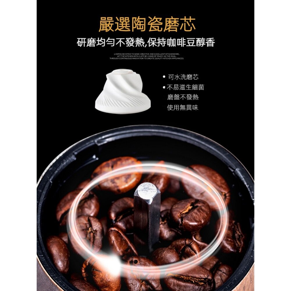木紋手搖咖啡磨豆機 咖啡手沖套裝禮盒 不銹鋼研磨器 手磨咖啡豆 送禮 送禮-圖片-4
