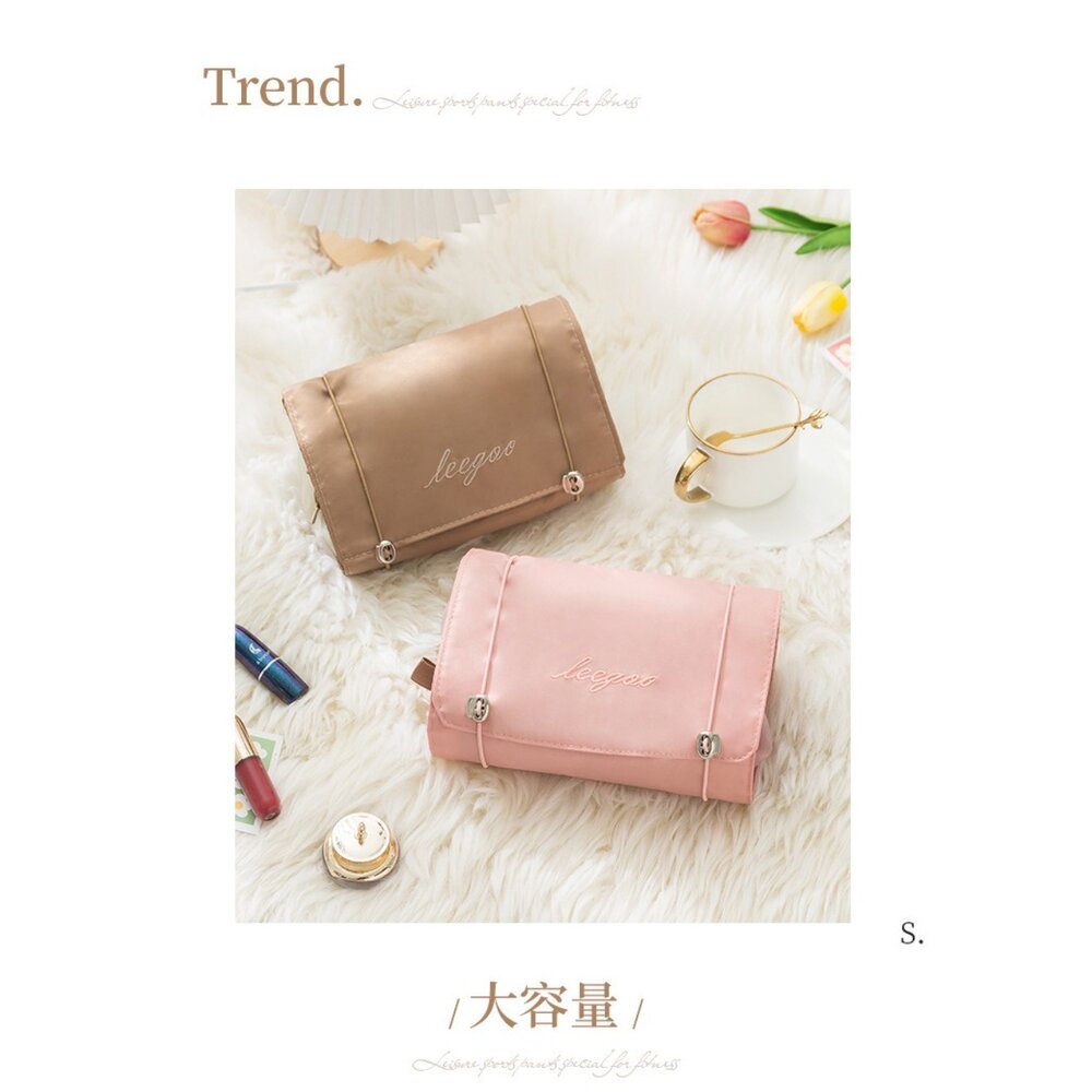 可拆卸四合一化妝包 便攜式大容量洗漱包 旅行網紗化妝袋 可拆分化妝收納包 送禮-圖片-3