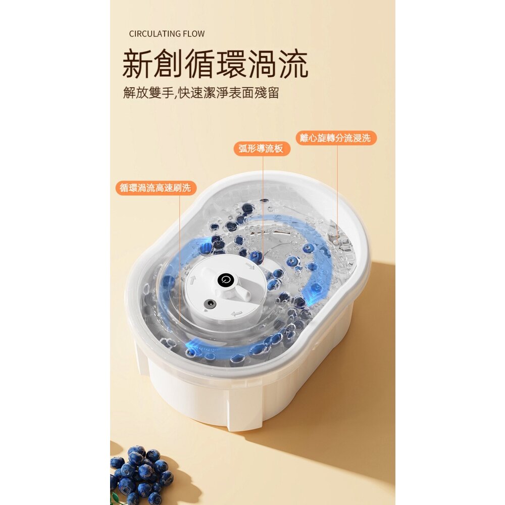 懶人電動洗菜機 電動旋風蔬果清洗器 家用洗水果神器 電動清洗機 送禮-圖片-2