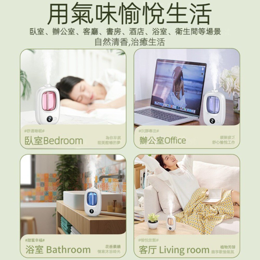 定時自動噴霧擴香機 自動噴香香薰機 家用卧室廁所酒店 智能香氛機 精油 送禮-圖片-6
