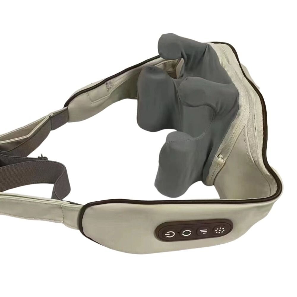 真人手感肩頸按摩器 斜方肌按摩 充電熱敷頸椎 仿生揉捏按摩披肩 6D3檔 送禮-圖片-1