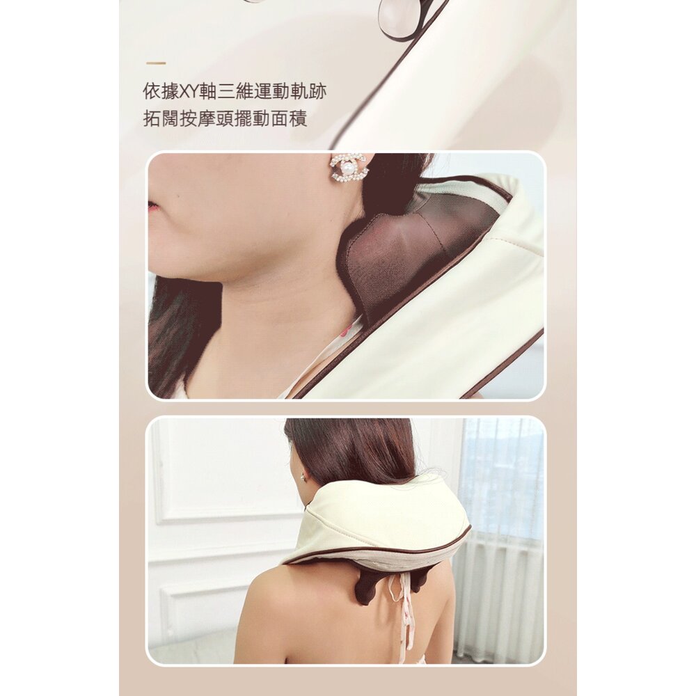 真人手感肩頸按摩器 斜方肌按摩 充電熱敷頸椎 仿生揉捏按摩披肩 6D3檔 送禮-圖片-9