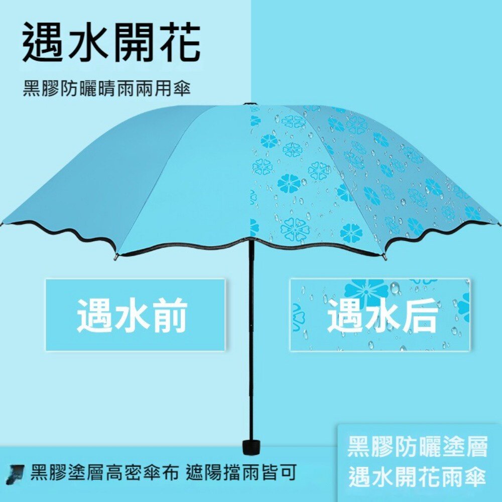 遇水開花晴雨傘 驚喜禮物 手動摺疊傘 防曬遮陽 女用折疊傘 太陽傘 防紫外線 送禮-圖片-4