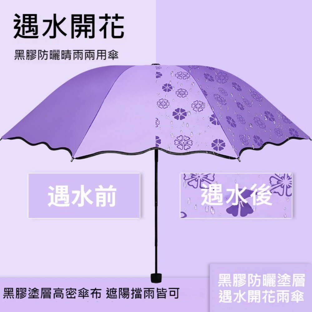 遇水開花晴雨傘 驚喜禮物 手動摺疊傘 防曬遮陽 女用折疊傘 太陽傘 防紫外線 送禮-圖片-5