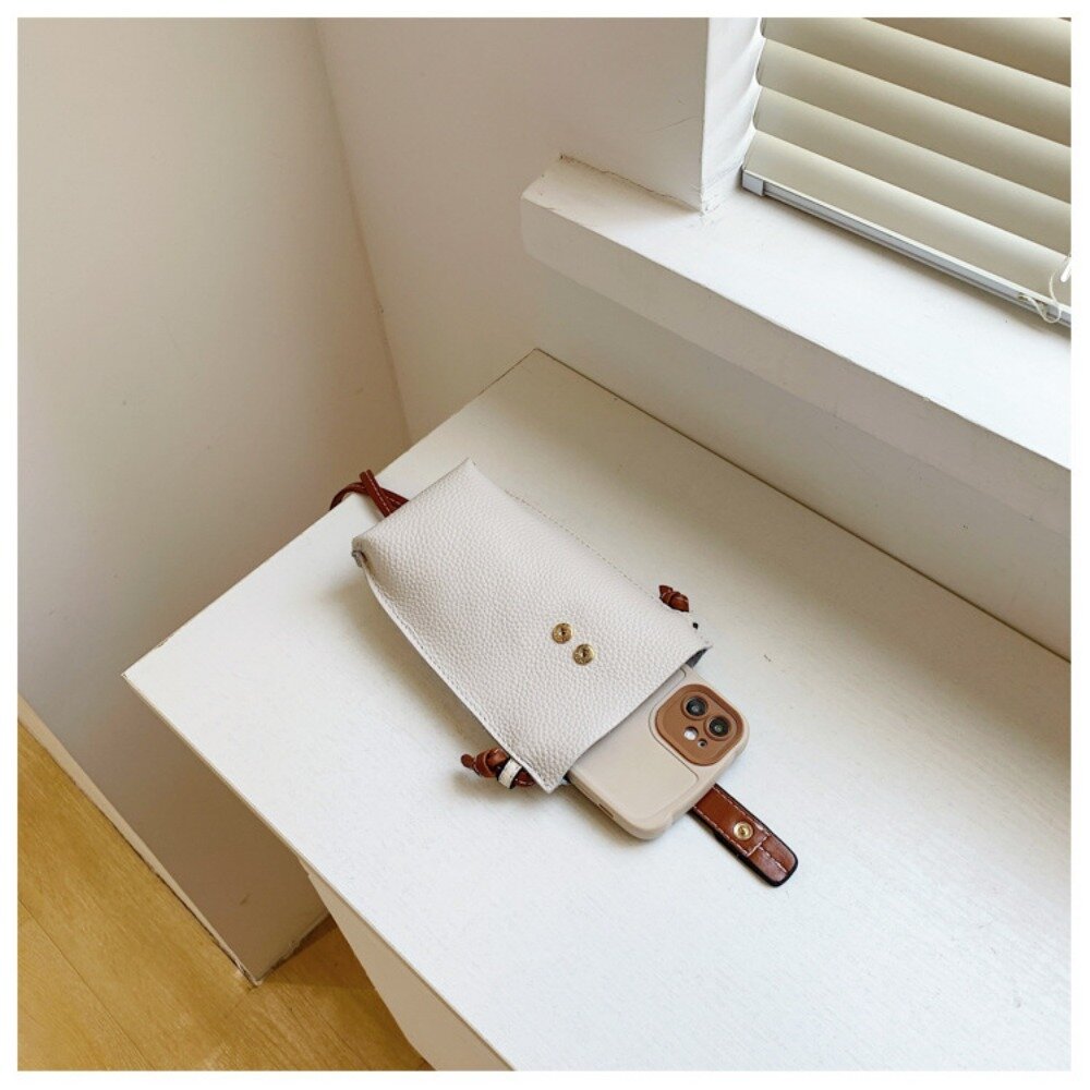 荔枝紋真皮氣質小方包 斜背包 頭層牛皮 手機包 側背包 女用單肩包 時尚優雅 送禮 送禮-圖片-11