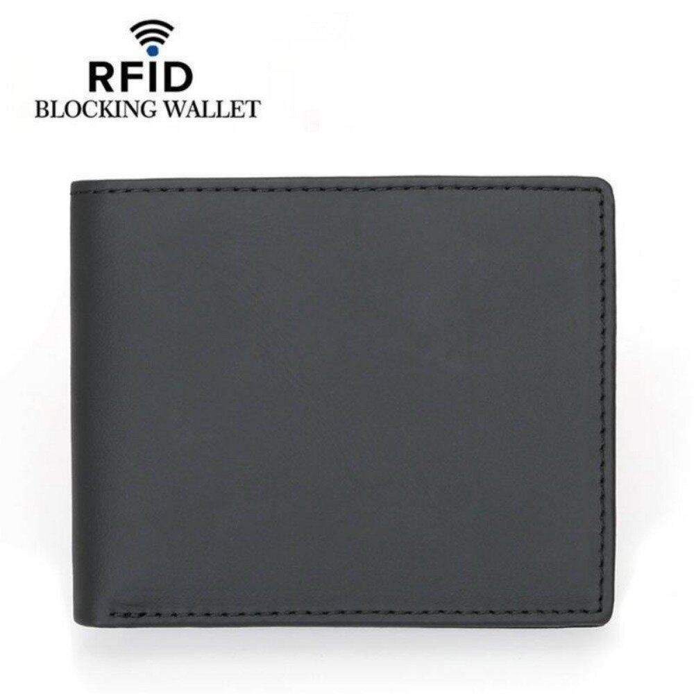 真皮防盜刷男用皮夾 男生皮夾 瘋馬皮 男皮夾 超薄短夾 錢包男 防RFID 精美禮盒 送禮-圖片-8