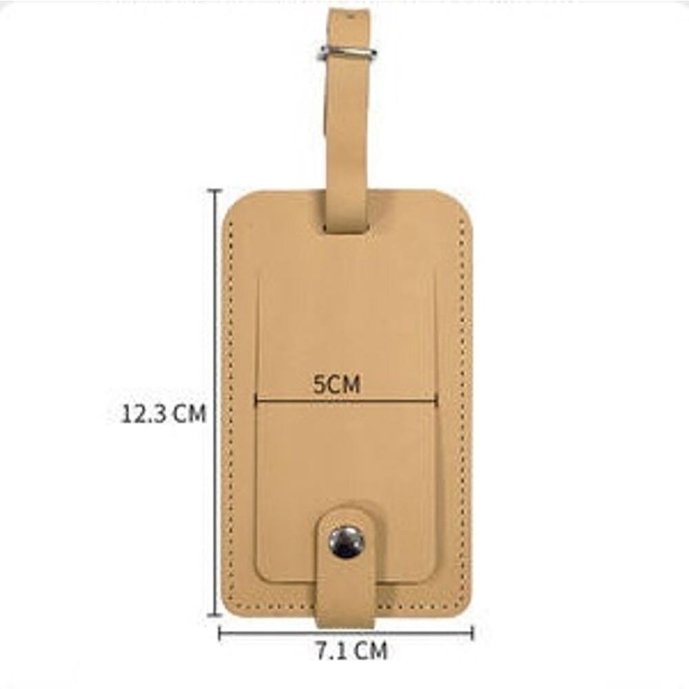 精緻真皮行李箱吊牌 牛皮行李吊牌 翻蓋防窺 行李箱托運防丟牌 頭層牛皮 真皮卡套 送禮-圖片-2
