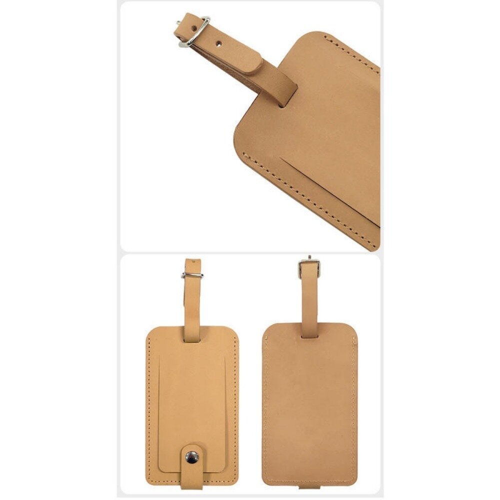 精緻真皮行李箱吊牌 牛皮行李吊牌 翻蓋防窺 行李箱托運防丟牌 頭層牛皮 真皮卡套 送禮-圖片-5