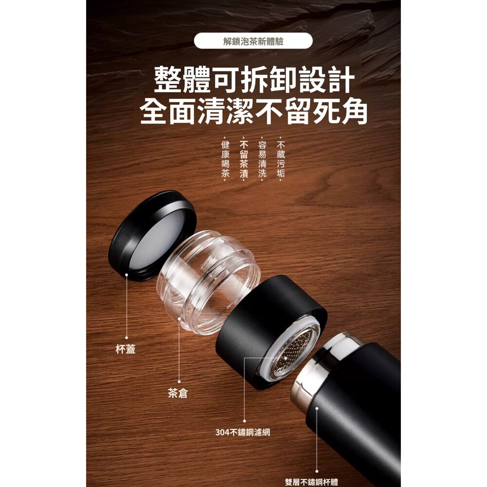 茶水分離陶瓷保溫杯 保溫瓶 瘦瓶身咖啡隨行杯 彈蓋咖啡杯 飲料杯 泡茶杯 冰壩杯 禮盒 送禮-圖片-8