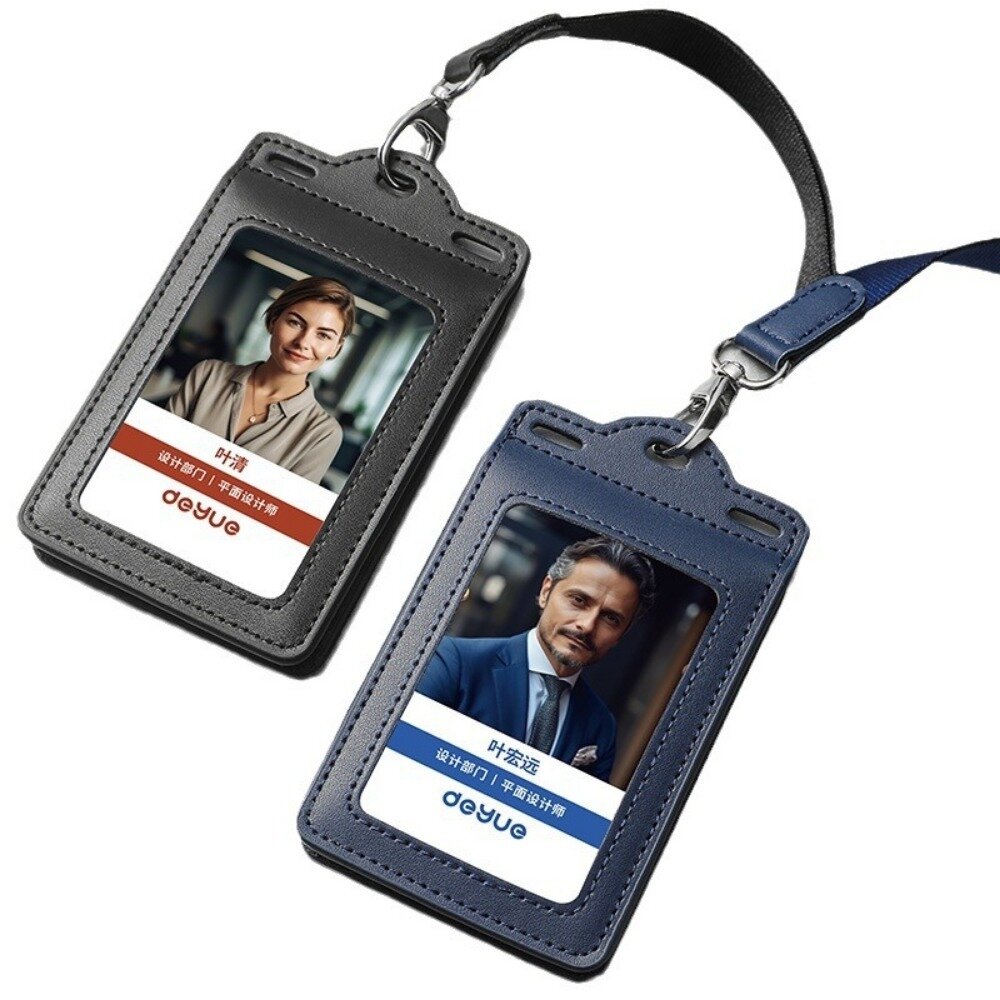 真皮識別證套 證件夾套 牛皮悠遊卡套 多卡位卡包 附頸掛繩 學生證套 門禁卡套 送禮-圖片-8