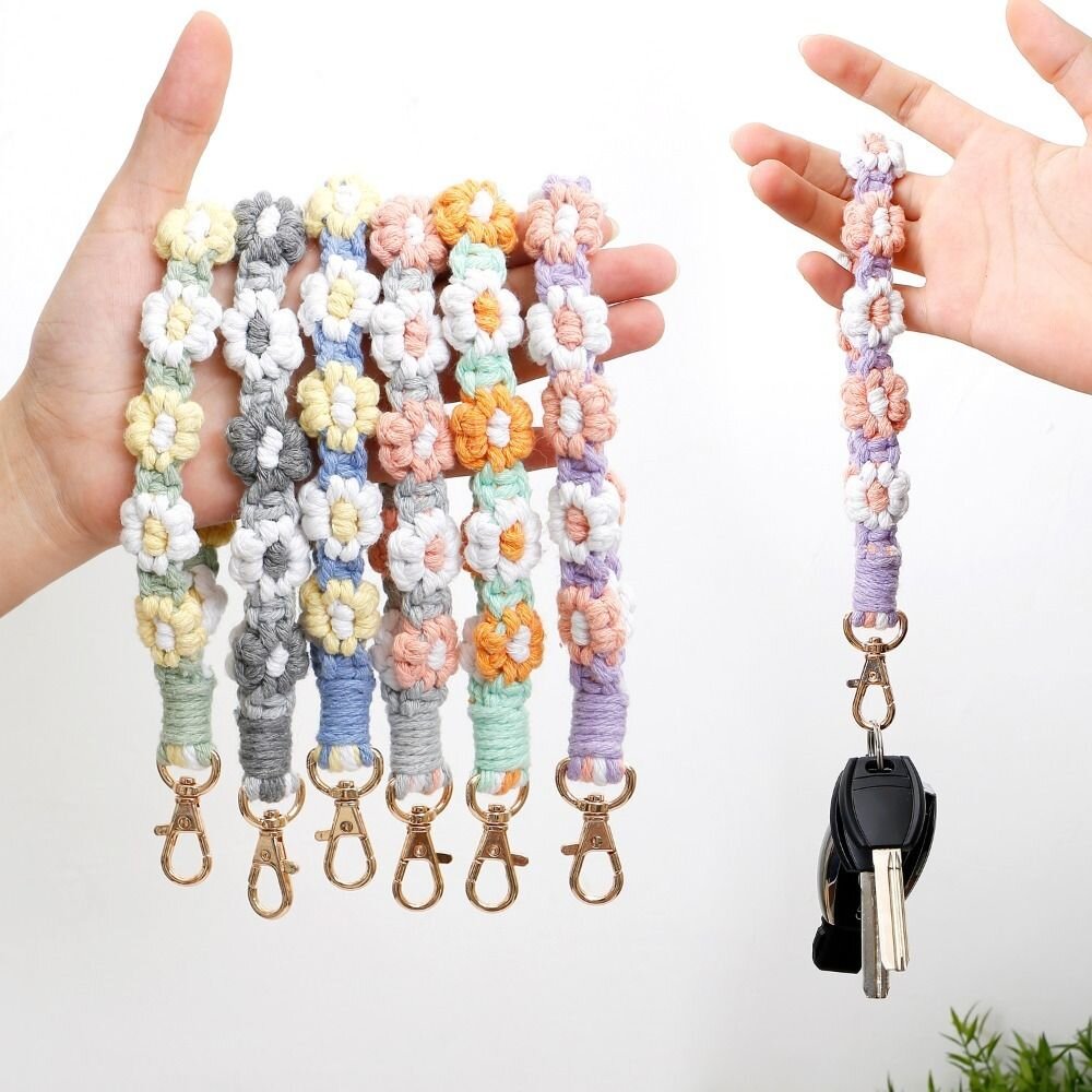 可調節編織手機掛繩 識別證掛繩 手作花花繩 手機吊繩背繩 包包背帶 波希米亞風手機鏈 贈夾片 送禮-圖片-8