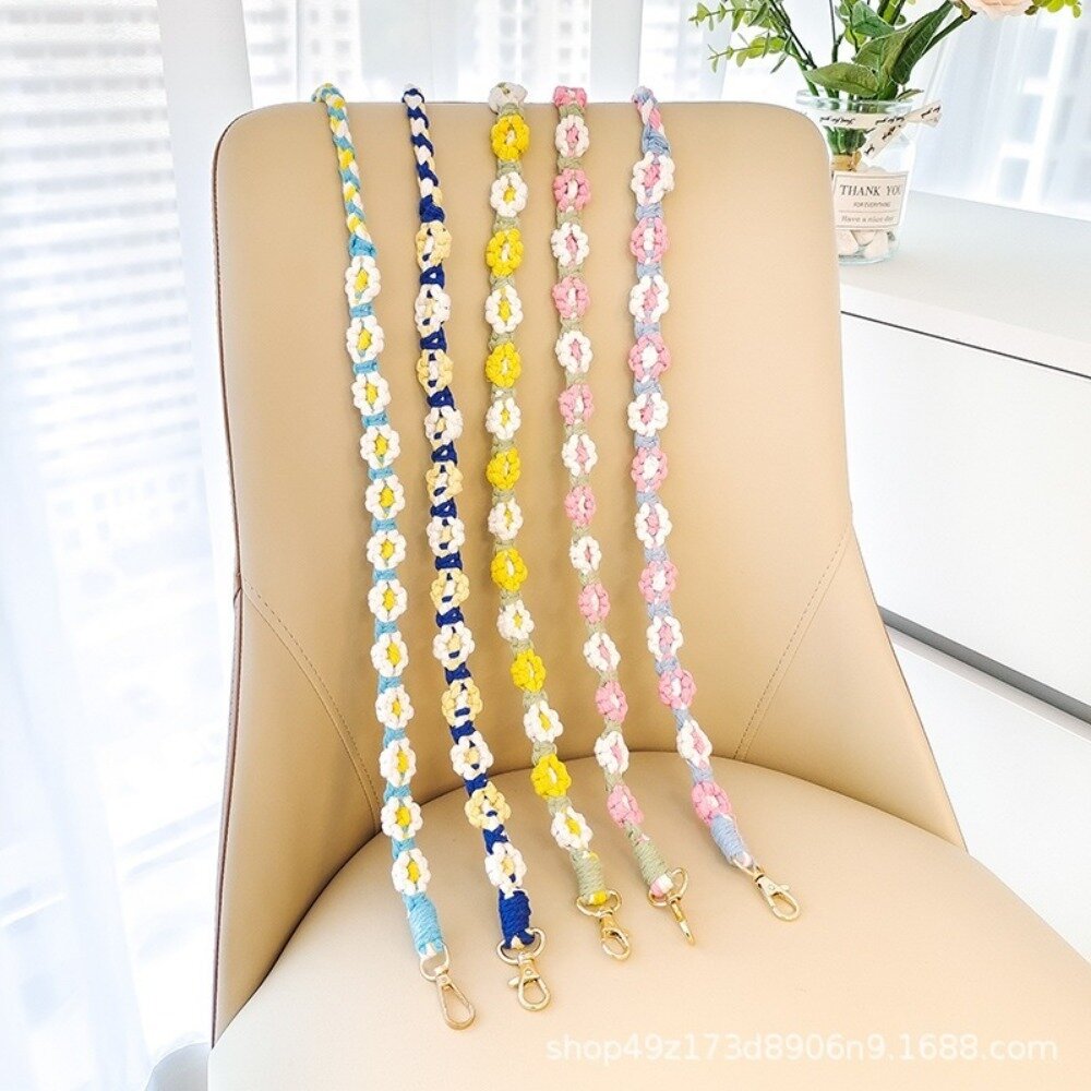 240423-00001-可調節編織手機掛繩 識別證掛繩 手作花花繩 手機吊繩背繩 包包背帶 波希米亞風手機鏈 贈夾片 送禮