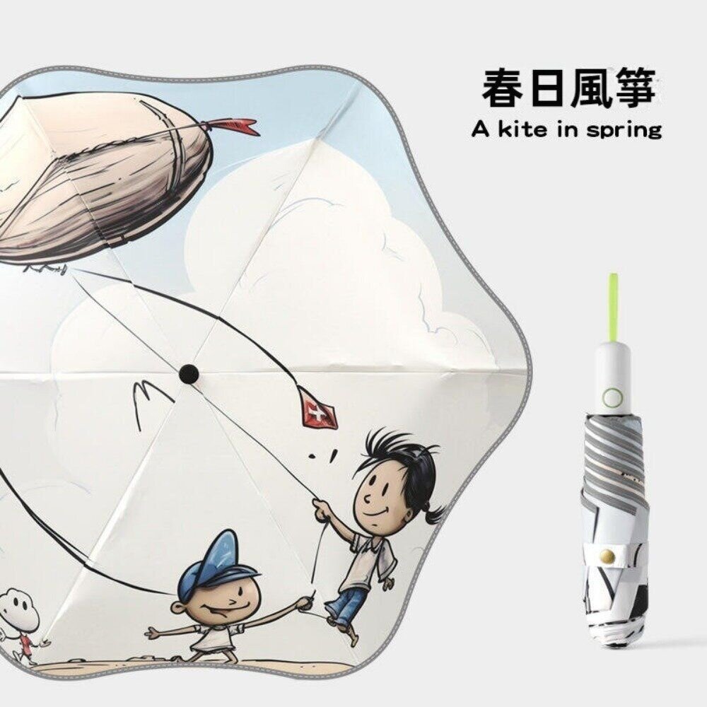 兒童圓角安全自動傘 全自動防回彈 夜間反光 圓角防戳傷 安全節節收 防曬晴雨傘 送禮-圖片-11