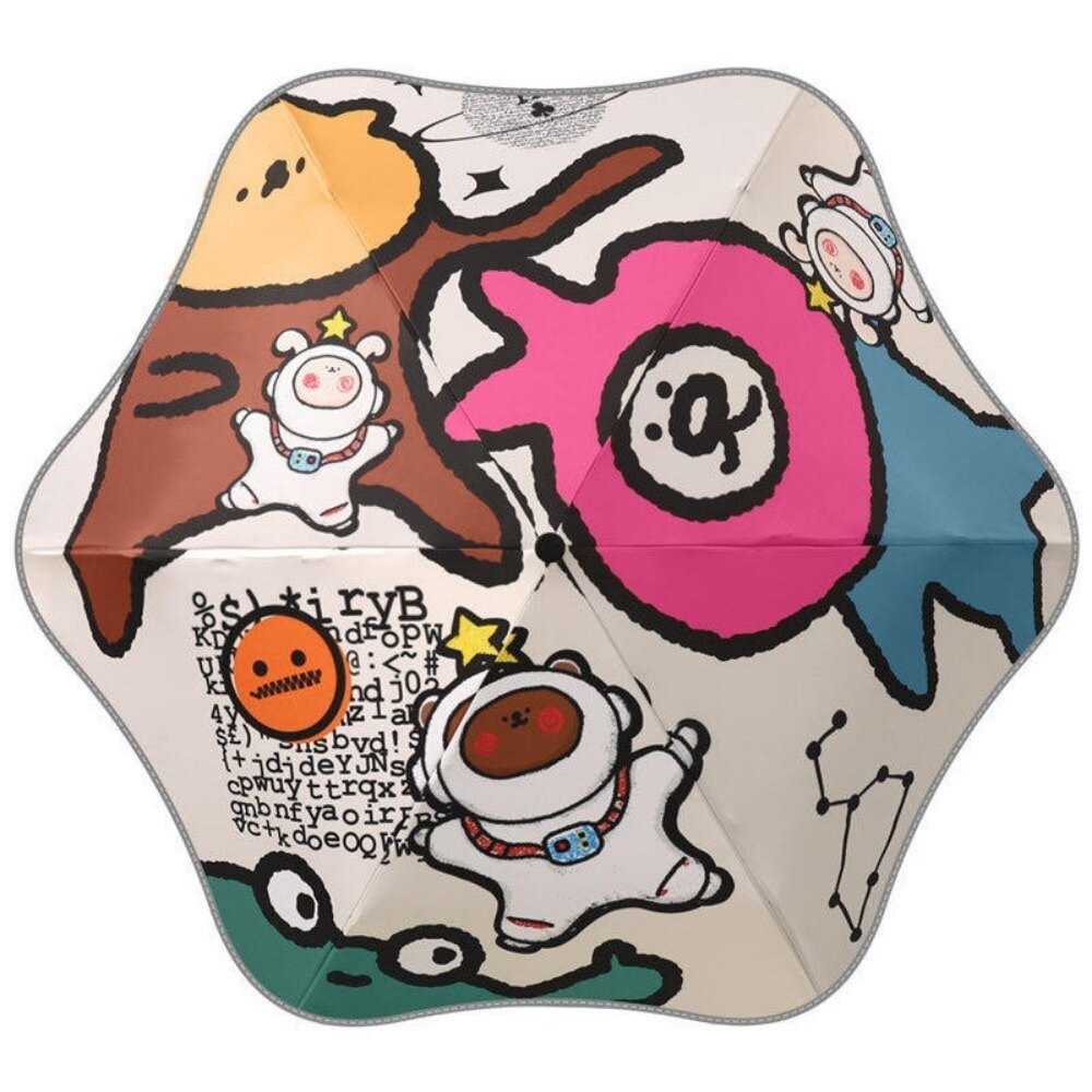 兒童圓角安全自動傘 全自動防回彈 夜間反光 圓角防戳傷 安全節節收 防曬晴雨傘 送禮-圖片-5