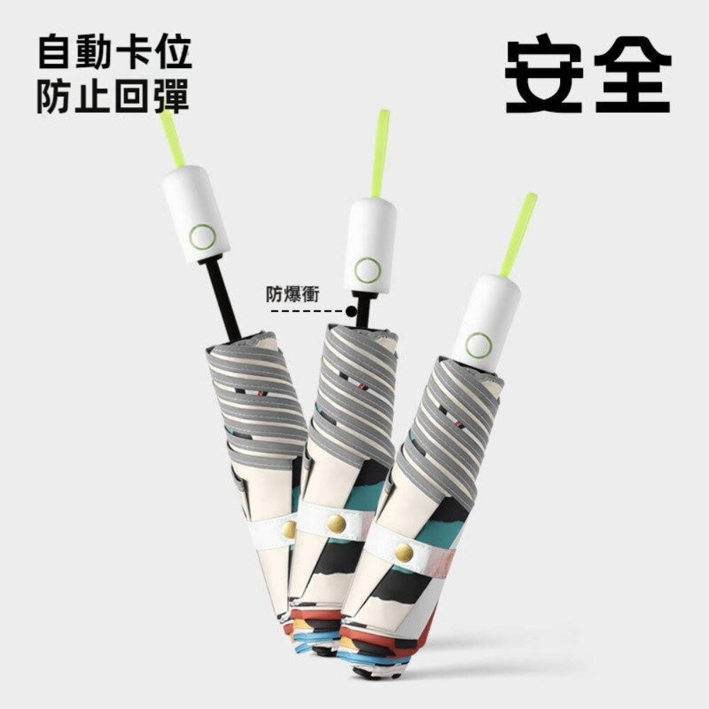 兒童圓角安全自動傘 全自動防回彈 夜間反光 圓角防戳傷 安全節節收 防曬晴雨傘 送禮-圖片-7