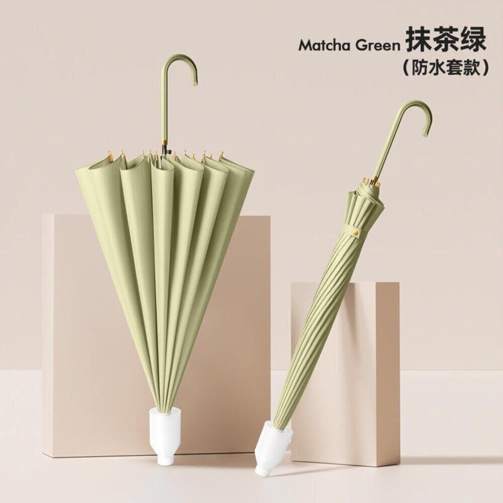 十六骨雙人超大防水套雨傘 防風堅固雨傘 自帶防水套 拐杖傘 雙人傘 晴雨傘 汽車傘 送禮-圖片-10