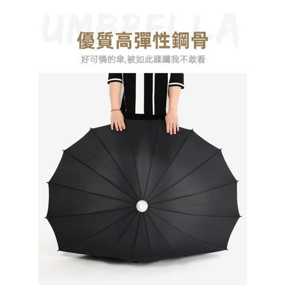 十六骨雙人超大防水套雨傘 防風堅固雨傘 自帶防水套 拐杖傘 雙人傘 晴雨傘 汽車傘 送禮-圖片-7