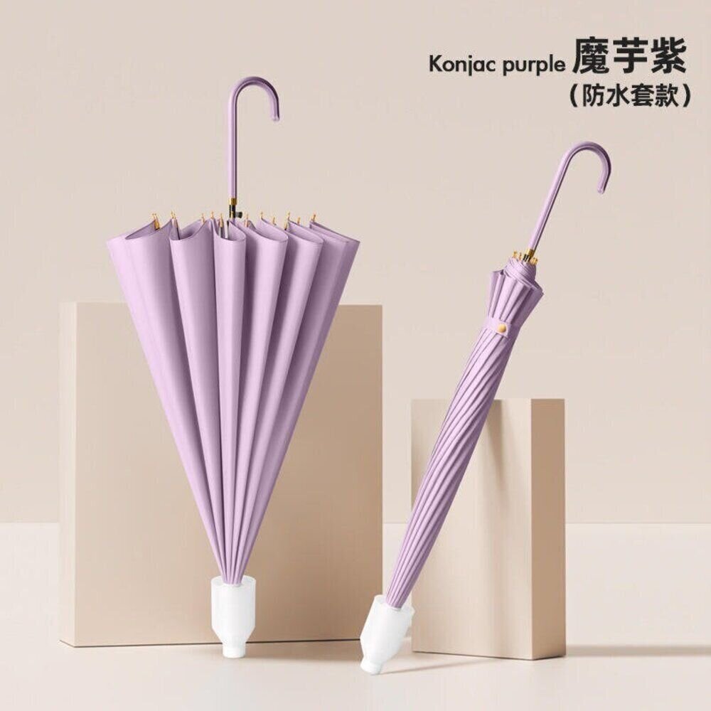 十六骨雙人超大防水套雨傘 防風堅固雨傘 自帶防水套 拐杖傘 雙人傘 晴雨傘 汽車傘 送禮-圖片-9