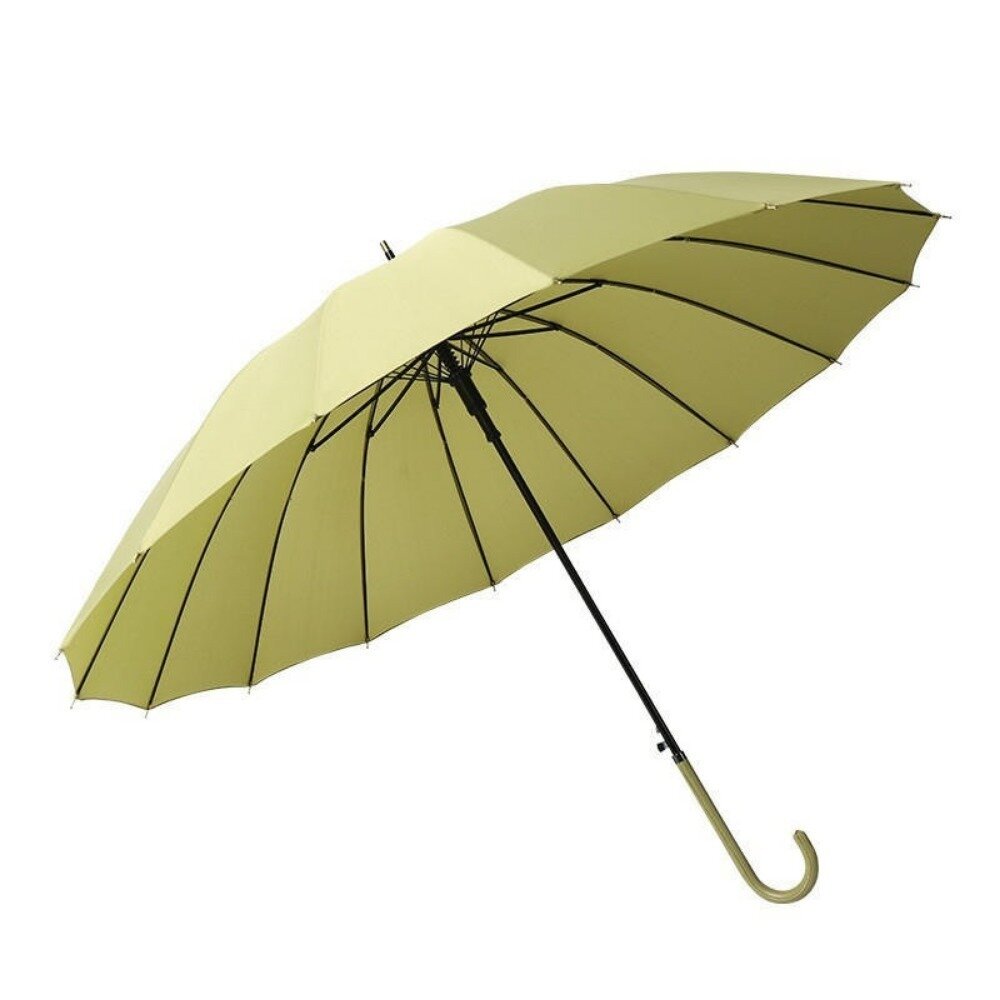 十六骨小清新防水套雨傘 皮革灣柄直傘 自動傘 時尚亮麗雨傘 晴雨傘 陽傘 防曬傘 拐杖傘 送禮-圖片-6