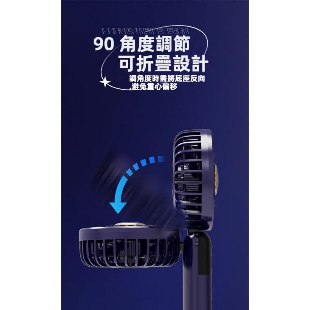 新款手持摺疊掛脖風扇 小風扇 數顯螢幕 掛脖 折疊 usb充電 送禮-圖片-3
