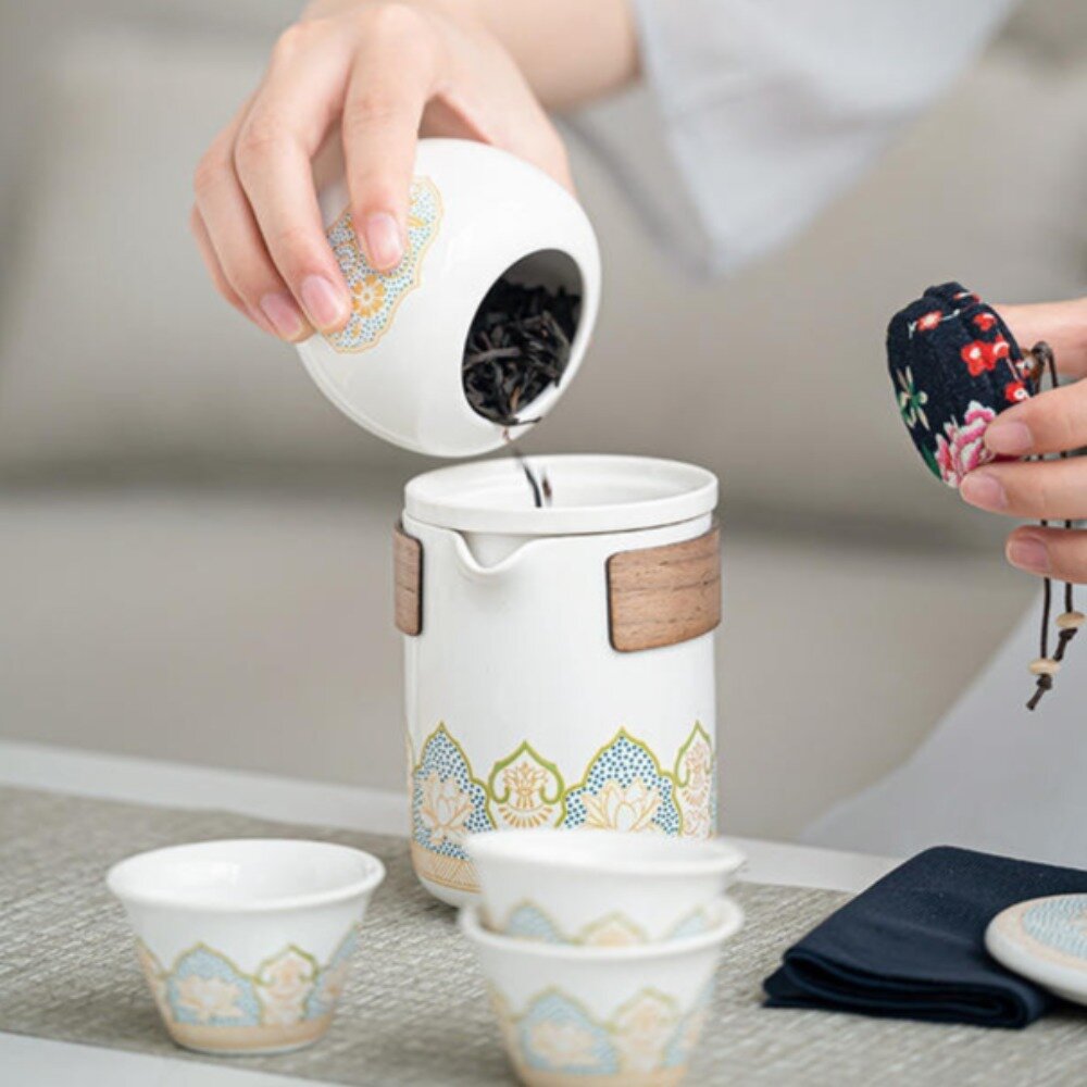 精緻茶具禮盒隨行組 旅行茶具小套裝 便攜收納 陶瓷茶具 商務禮品 父親節 送禮-圖片-3