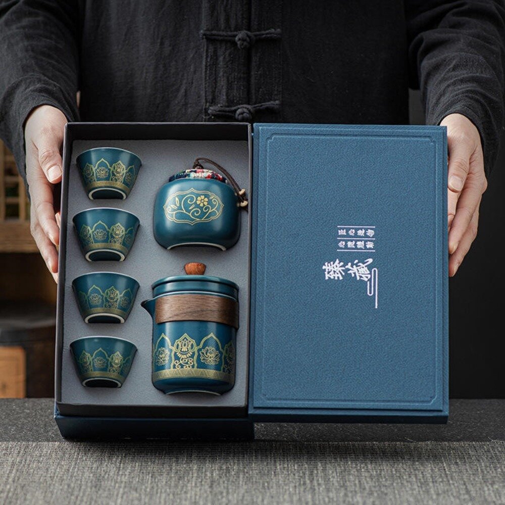 精緻茶具禮盒隨行組 旅行茶具小套裝 便攜收納 陶瓷茶具 商務禮品 父親節 送禮-圖片-7