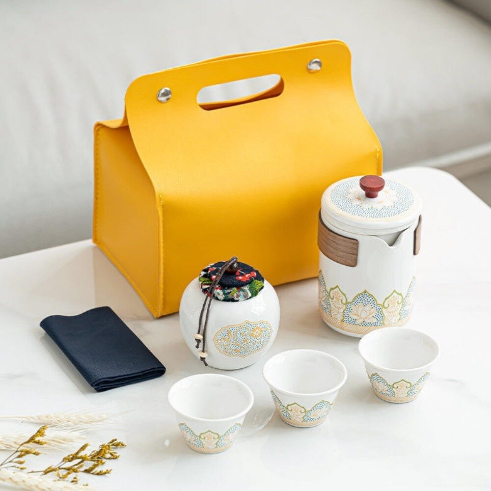 精緻茶具禮盒隨行組 旅行茶具小套裝 便攜收納 陶瓷茶具 商務禮品 父親節 送禮-圖片-8