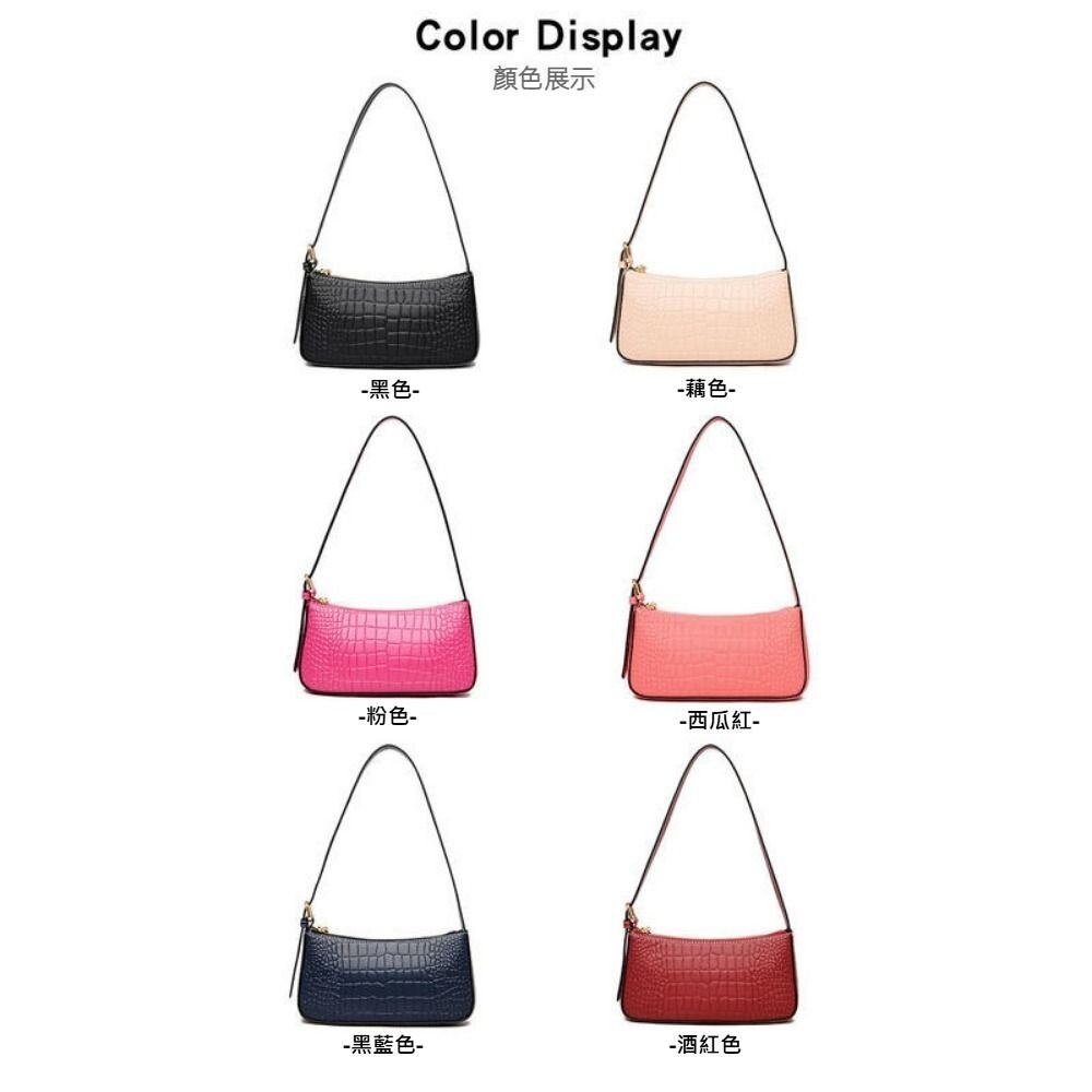 真皮時尚腋下包 單肩包 時尚潮流 細背帶百搭小方包 送禮-圖片-5