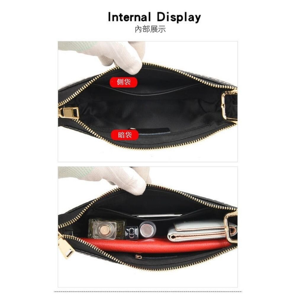 真皮時尚腋下包 單肩包 時尚潮流 細背帶百搭小方包 送禮-圖片-7