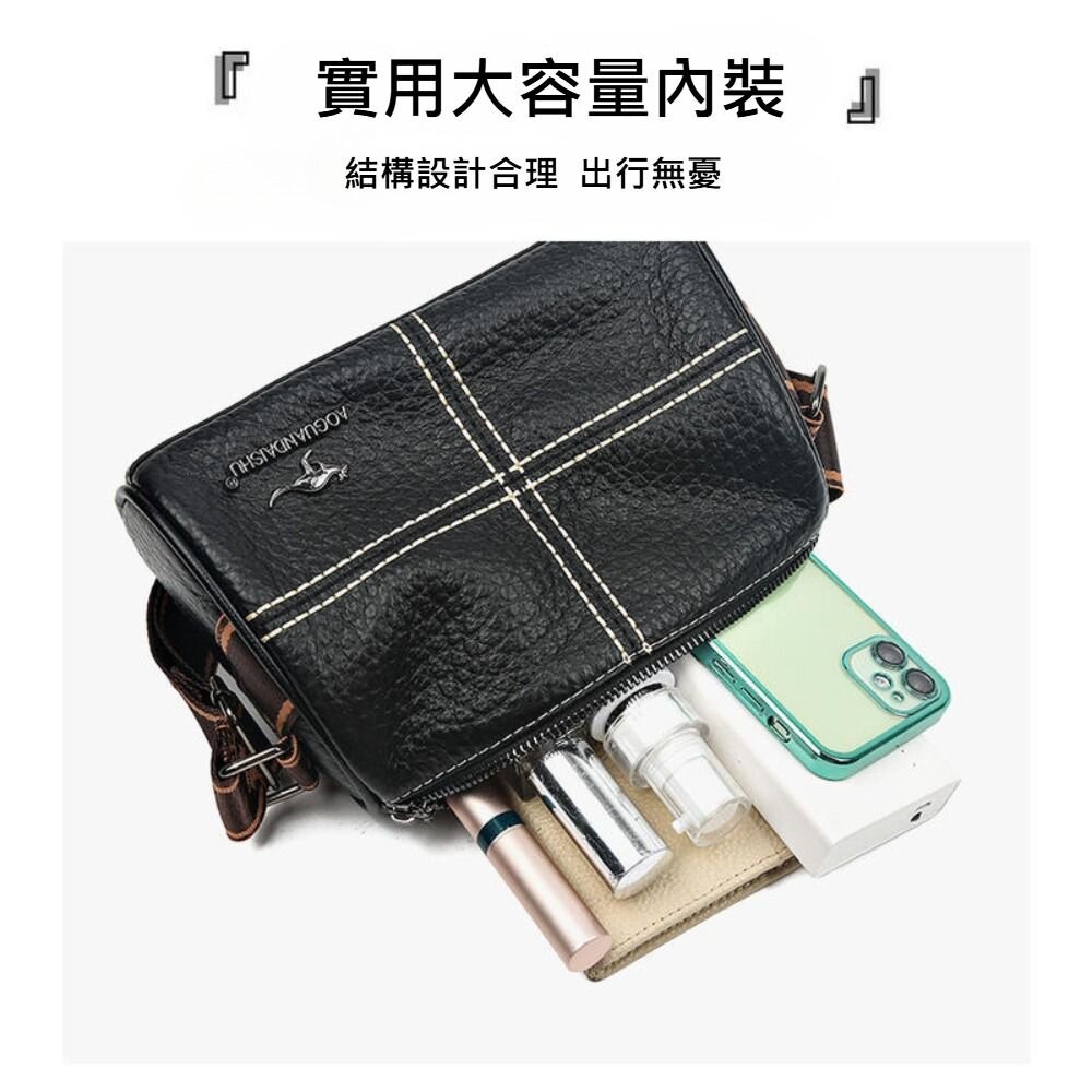 時尚真皮單肩圓筒包 斜背包 斜跨包 包包 簡約百搭 禮物 送禮-圖片-2