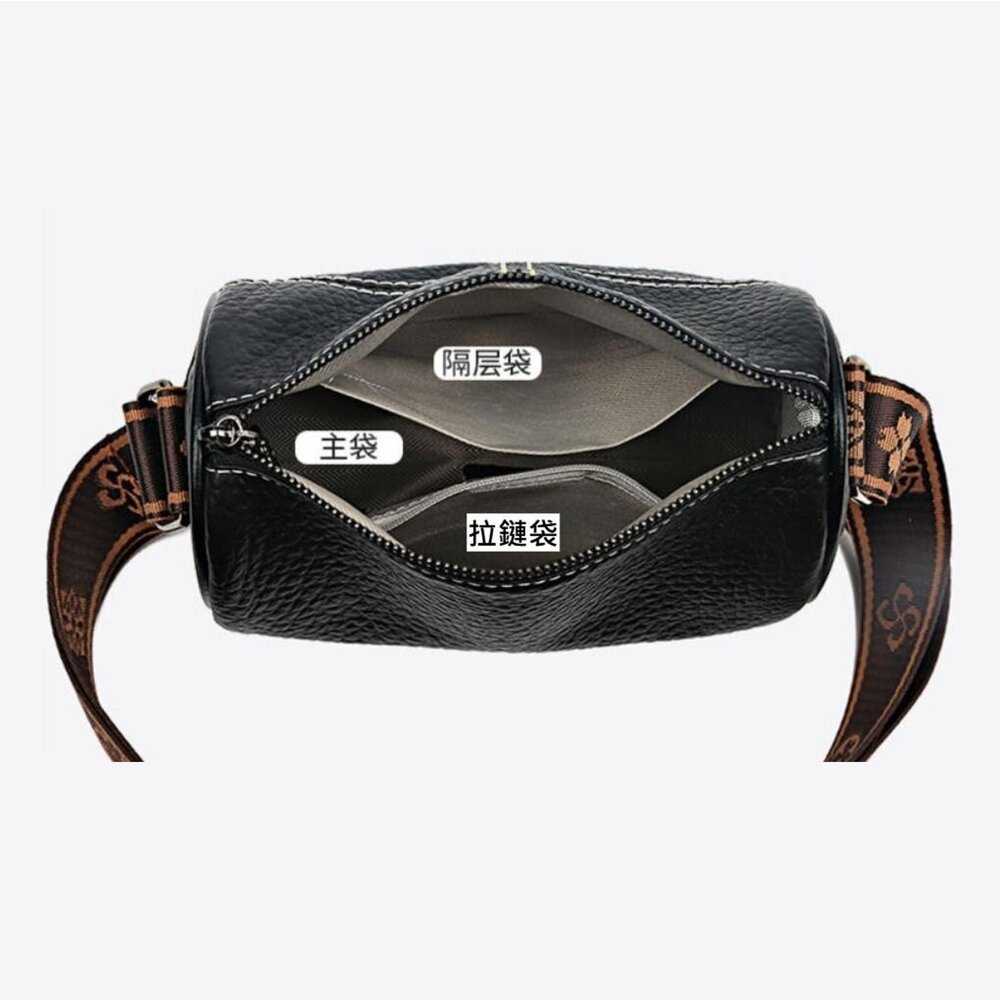 時尚真皮單肩圓筒包 斜背包 斜跨包 包包 簡約百搭 禮物 送禮-圖片-7