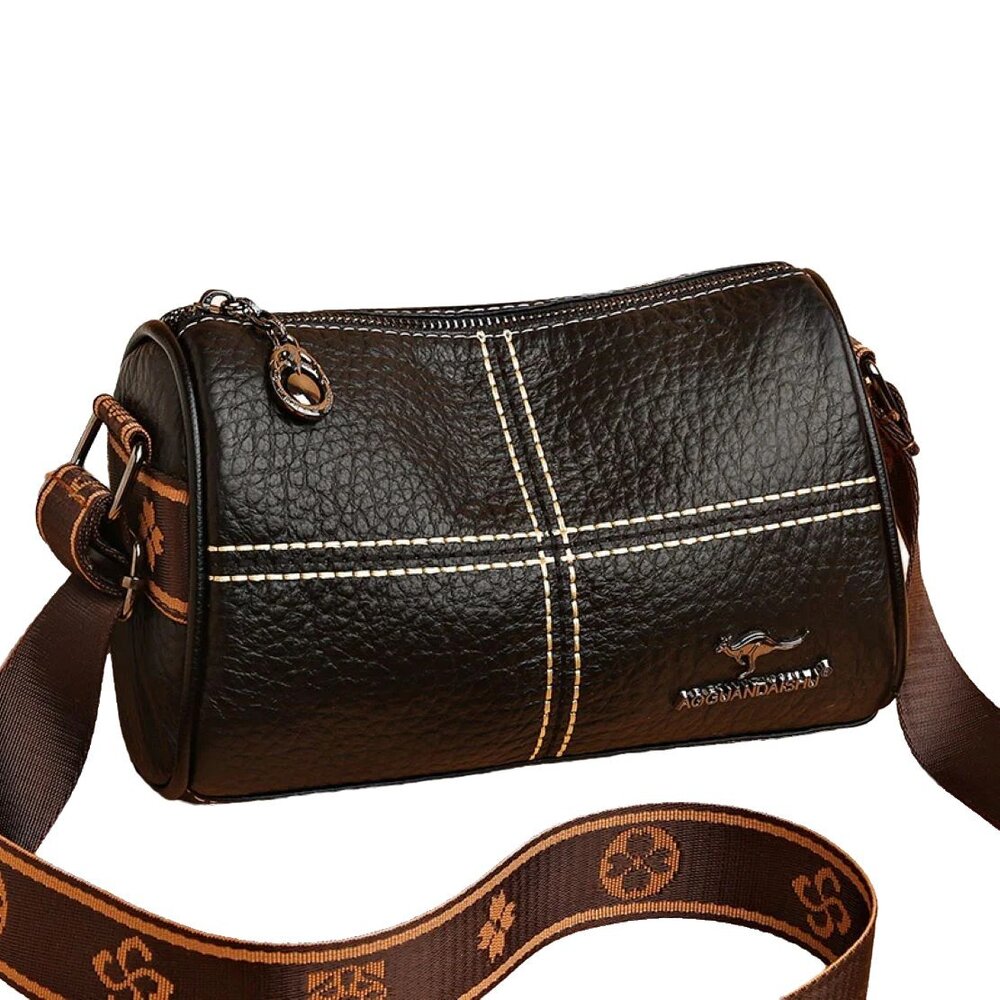 時尚真皮單肩圓筒包 斜背包 斜跨包 包包 簡約百搭 禮物 送禮-圖片-8