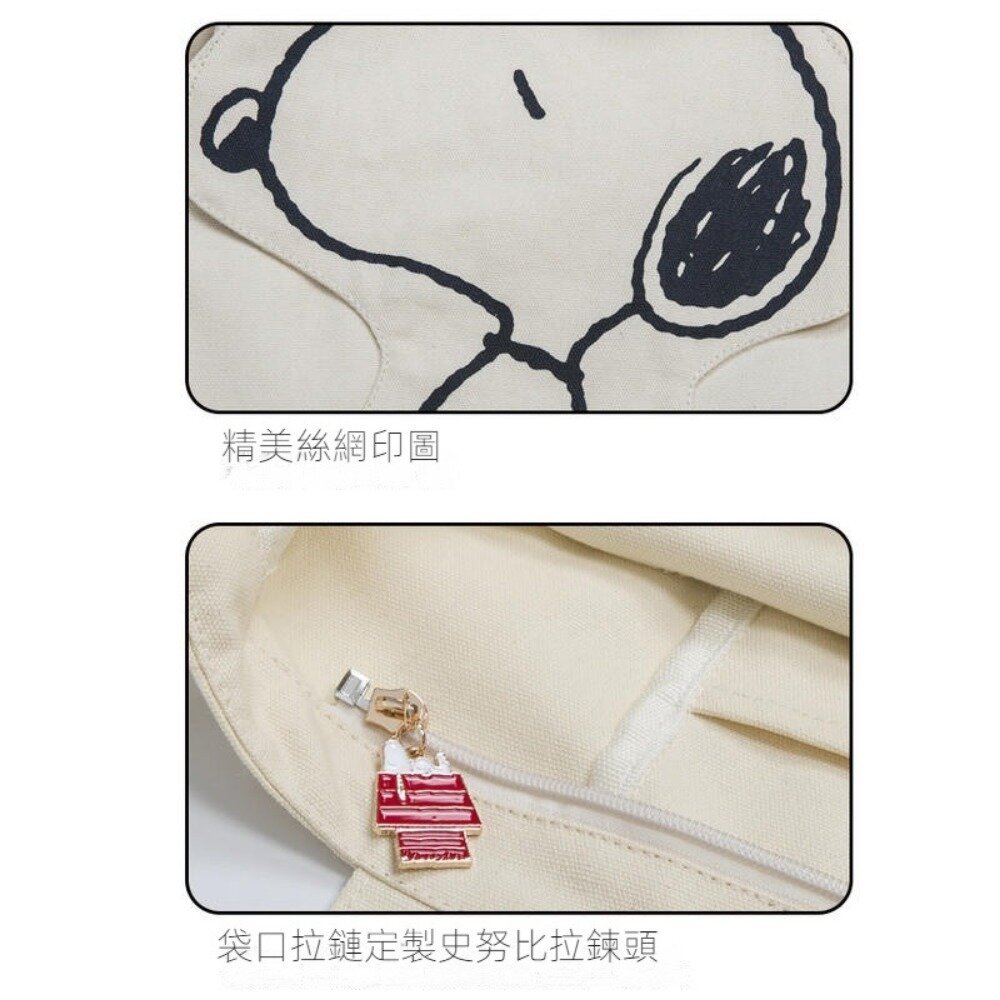 史努比卡通大容量休閒帆布袋 百搭單肩包 托特包 包包女 ins Snoopy平行輸入 送禮 送禮-圖片-6