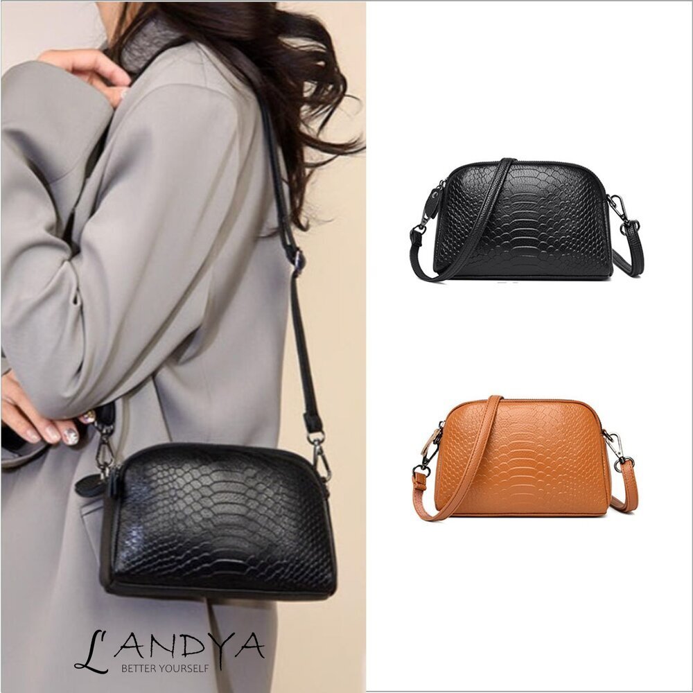 240701-00001-個性真皮鱷紋斜背包 斜挎包 小包包 2024新款 單肩小挎包 時尚真皮包 手拿包 送禮