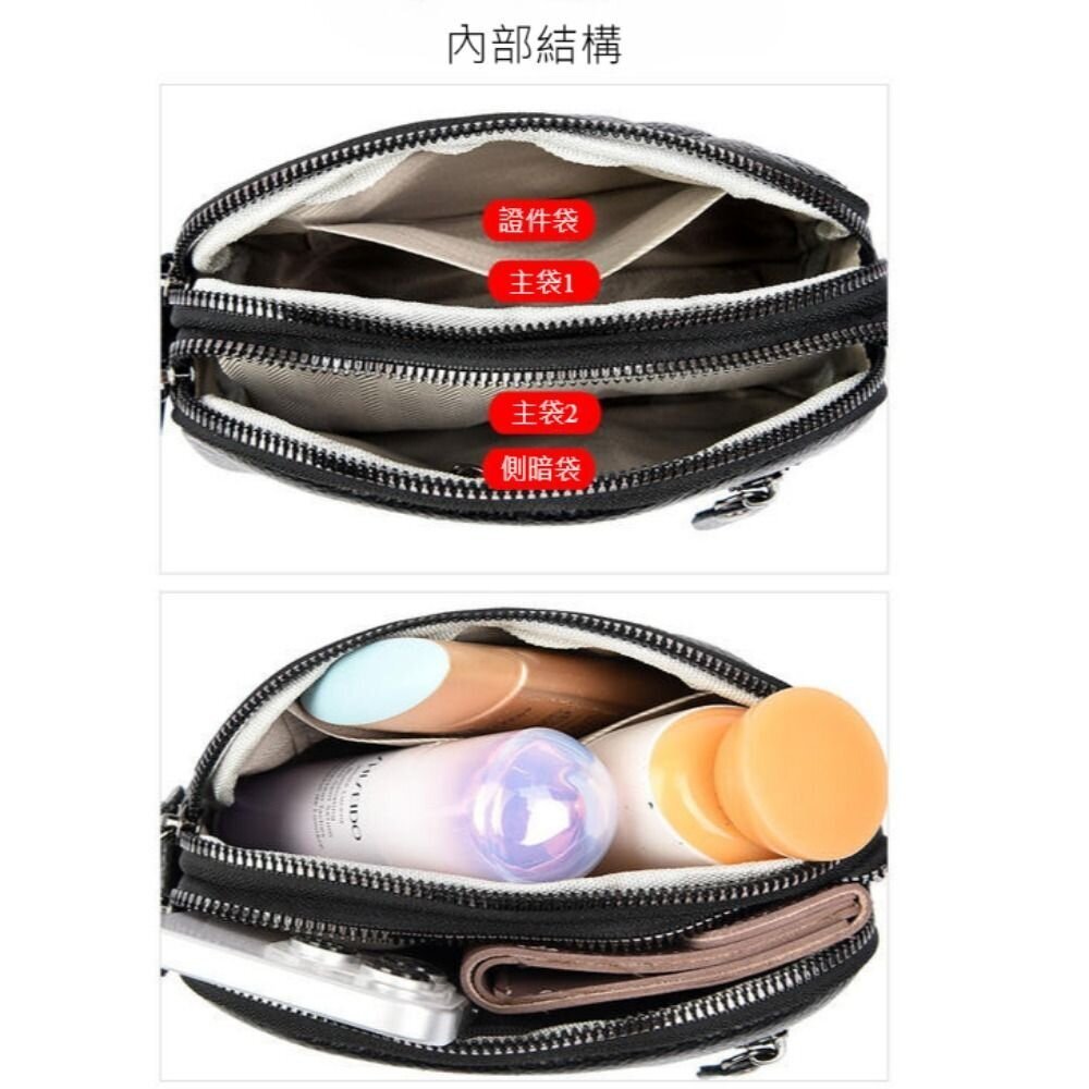 時尚真皮菱格紋單肩包 斜挎小包包 軟皮手拿包 時尚百搭 休閒手拿包 頭層牛皮 斜挎包女 送禮-圖片-3