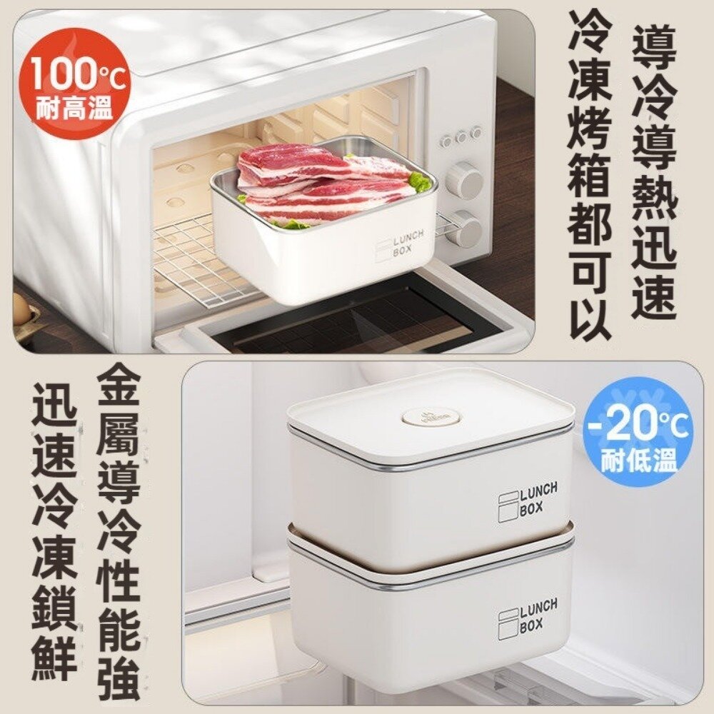 316不鏽鋼保鮮盒 304可微波不銹鋼便當盒 微真空密封防漏 午餐盒 可拆卸 卡扣式 送禮-圖片-2