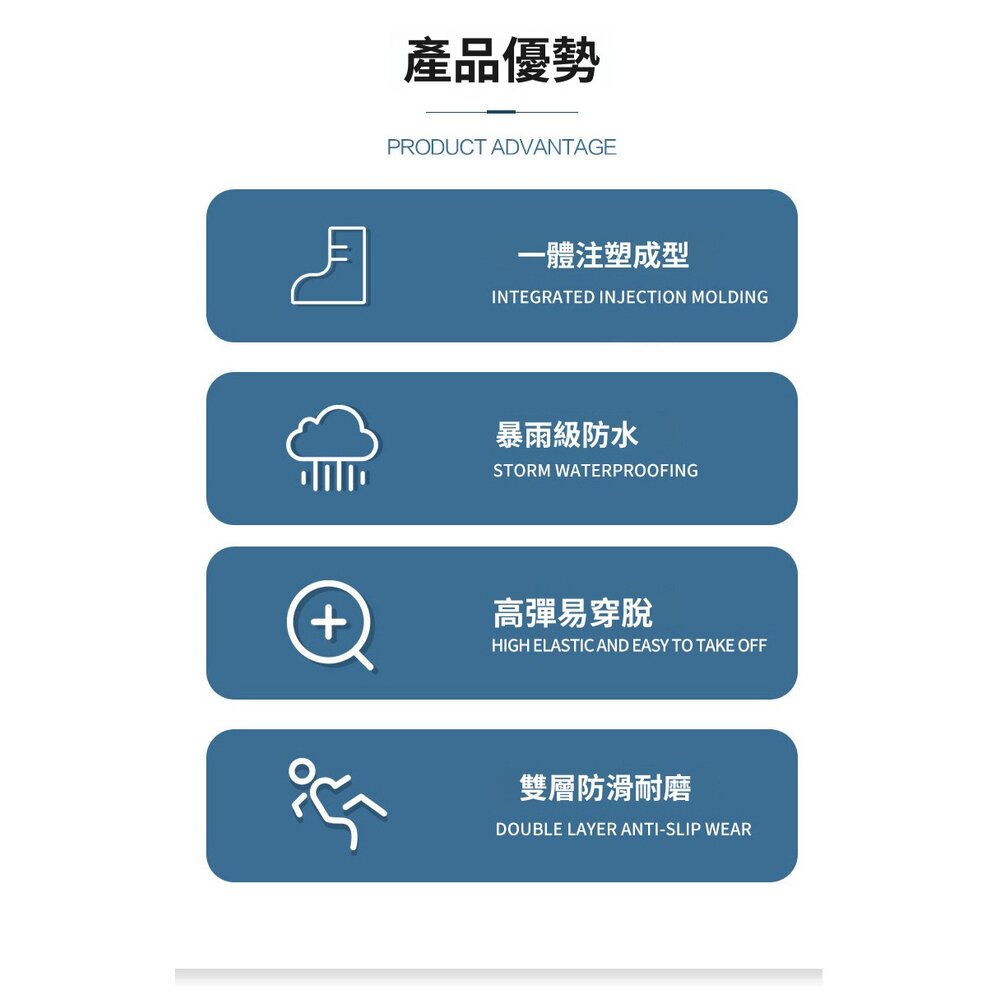高筒防水鞋套 雨鞋套 防水防滑 加厚耐磨 TPE材質 防雨 男女通用  雨靴腳套 送禮-圖片-11
