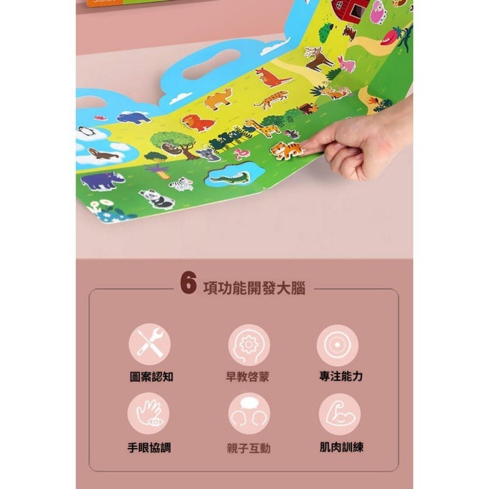 兒童益智反覆貼紙書 兒童啟蒙 早教寶寶 動手動腦 益智玩具 送禮-圖片-8
